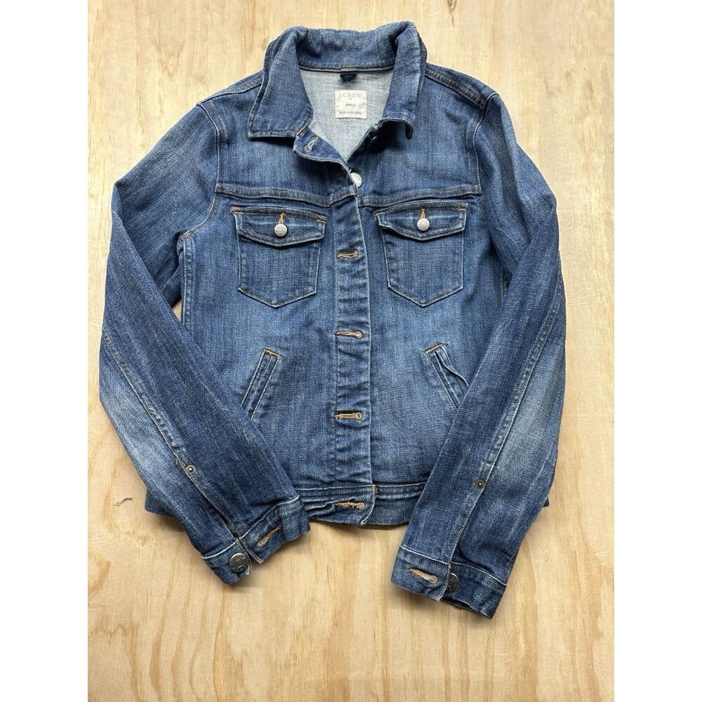 J. Crew Women's Classic Jean‎ Jacket Blue Denim Trucker Size Small